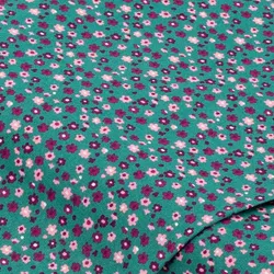 Baumwollstoff kleine Blüten "Sina", petrol-color