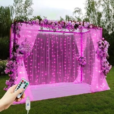 Uplift Picks Valentine USB Curtain Lights With Remote Control LED Fairy Lights pink 3mx2m 200leds usb