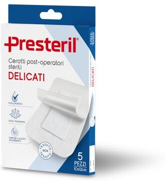 Corman Presteril Cerotti Post Operatori Delicati 10x12 Cm - 5 Pezzi