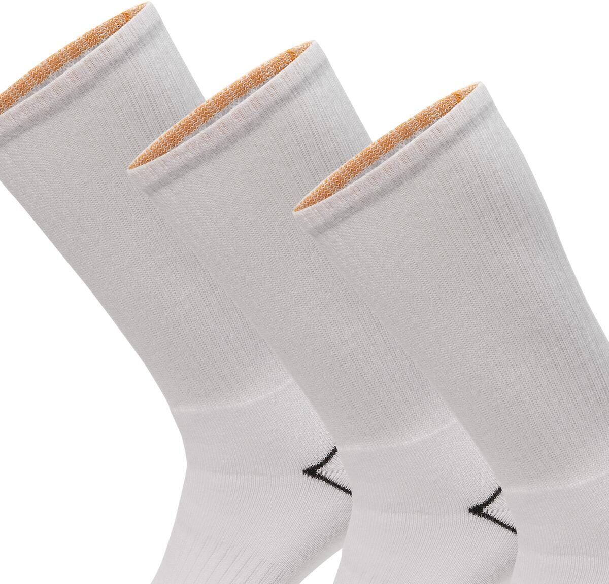 Freizeitsocken TIMBERLAND "BOWDEN 3PP Bowden Crew FC Crew with", Damen, Gr. M, Sockengrösse, weiss (weiß), Obermaterial: 66% Baumwolle, 28% Polyester, 3% Elasthan, 3% Nylon, Socken Freizeitsocken, 3er-Pack, aus Baumwolle, Polyester, Elasthan und Nylon wei