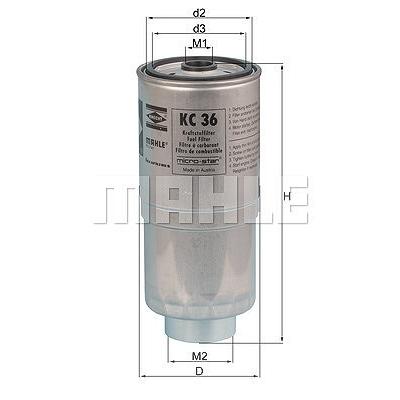 Mahle Kraftstofffilter [Hersteller-Nr. KC36] für Audi