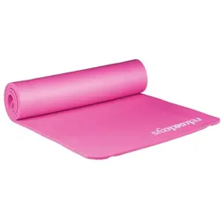 Relaxdays Yogamatte 1 cm dick einfarbig Weiß,Pink