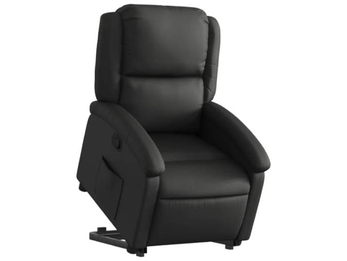 vidaXL Relaxsessel mit Aufstehhilfe Schwarz Echtleder