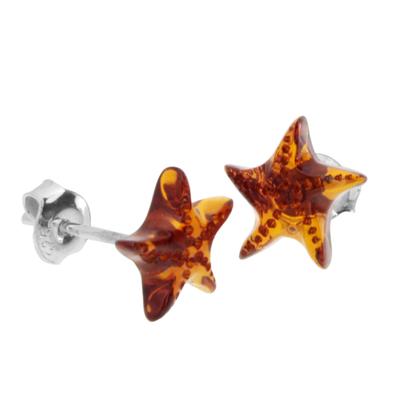 Paar Ohrstecker OSTSEE-SCHMUCK "Ostsee-Schmuck Ohrstecker Stern Ohrstecker Stern", weiß, Ohrringe, Damen, 10 x 10mm, Silber 925 (Sterlingsilber)