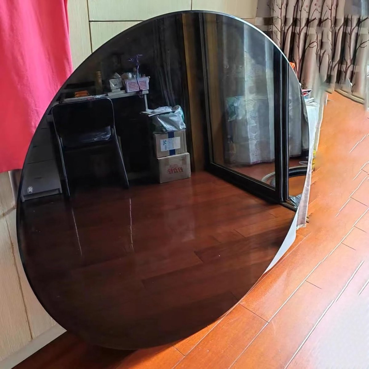 Rond Draaiplateau van Zwart Gehard Veiligheidsglas met Diameter: 95 cm