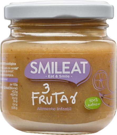 SMILEAT Tarrito de Tres Frutas Ecologico 130 g 2x130 gr