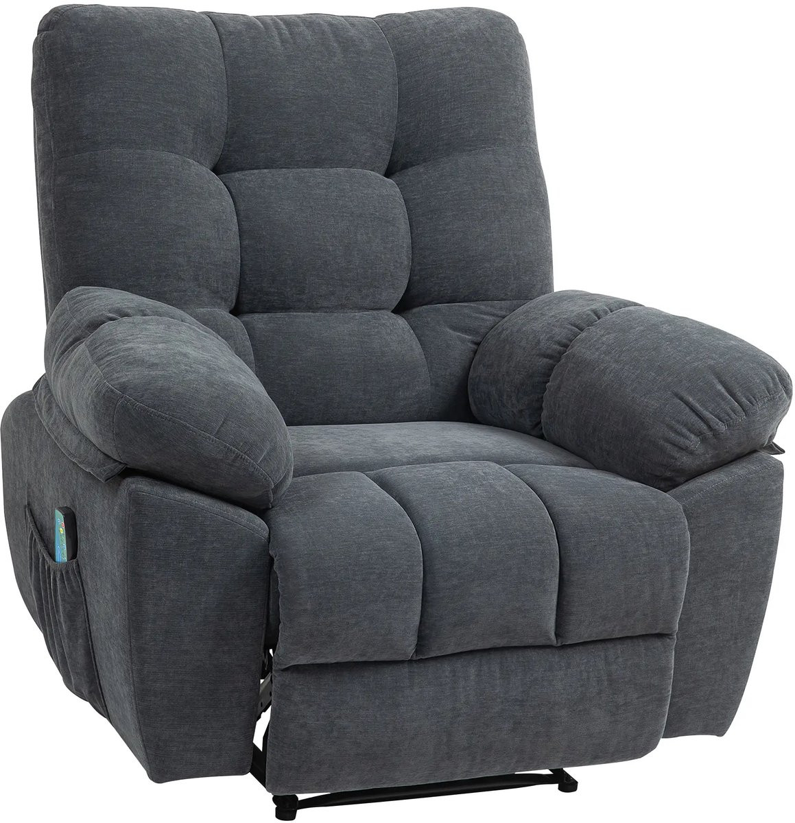 GranMaison Elektrische Relaxfauteuil voor Volwassenen - Donkergrijs - Stof