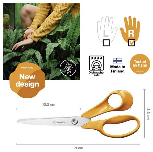 Fiskars 1075033 Universalschere Rechtshänder 210mm Orange
