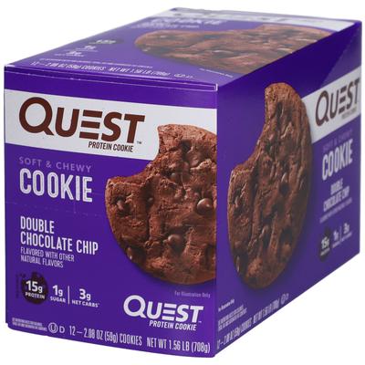 Quest Protein Cookie Double Chocolate Chip 12x59 g Kekse