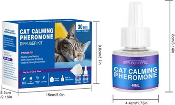Inspire Curations Cat Pheromone Calming Diffuser Refill 60 Day Stress Relief Refill For Cats cat Eu Lavender