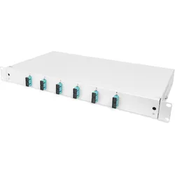 Digitus Ausziehbare Glasfaser - Spleissbox 1U Equipped 6x SC duplex inkl. M 25 Schraube Spleisskassette F..., Server Zubehör, Grau