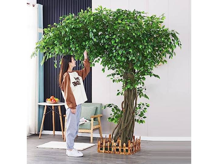 KAZUP Künstliche Bäume für den Außenbereich für Veranda/Terrasse/Garten, wetterfester, UV-beständiger Kunstbaum, groß für Home-Office, Kinderzimmer und Fitness-Studio, wartungsfrei (Farbe: B x H,