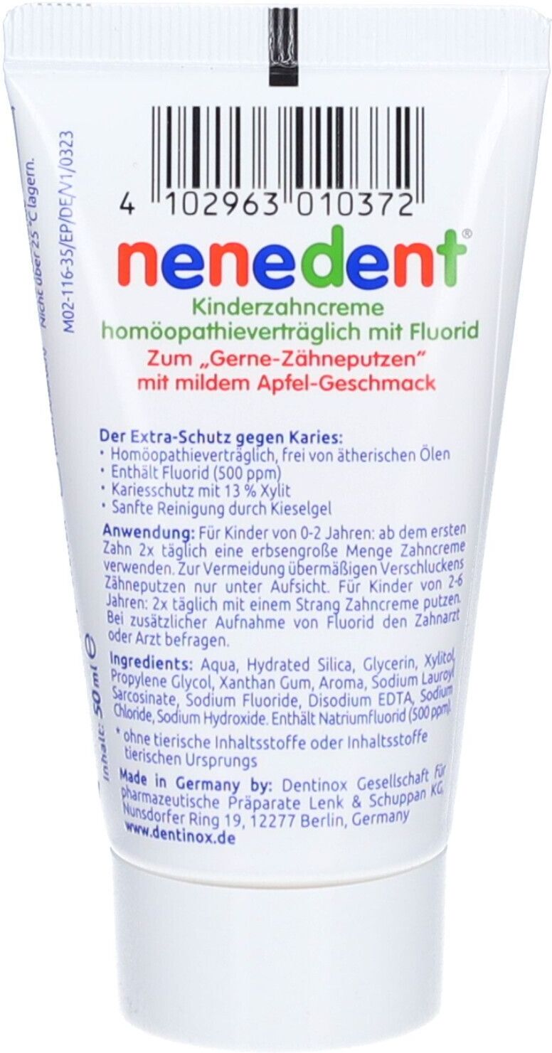 nenedent® Kinderzahncreme homöopathieverträglich mit Fluorid Zahncreme 50 ml 50 ml Zahncreme