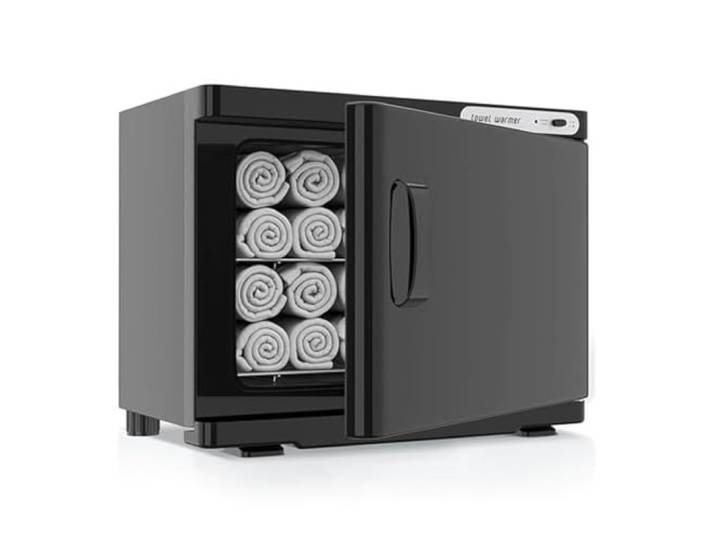 POAHNCU Handtuchwärmer, Handtuchwärmer, 23 L Großes Fassungsvermögen, Doppellagige Wärmeschrank-Werkzeuge für Spa Home Salon(Black)