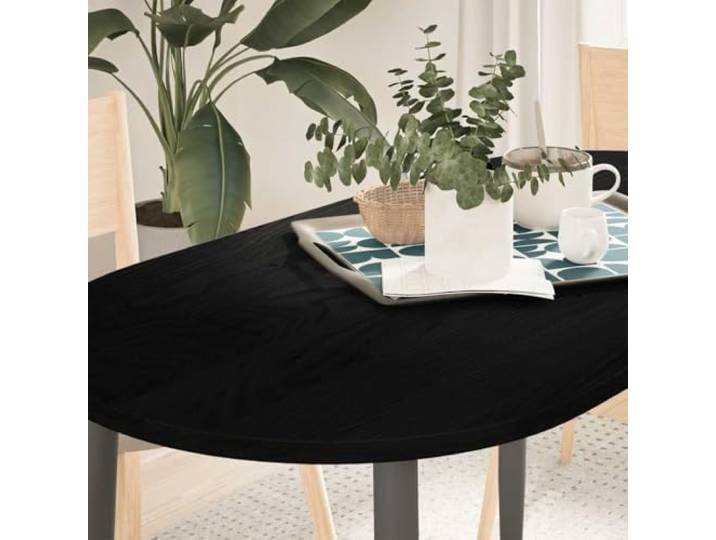 HKPWRBFG Tischplatte aus Eichenholz, ovale Massivholzplatte, 120x60x2 cm Dunkelbraun lackiert, fein geschliffen, zur individuellen Möbelgestaltung