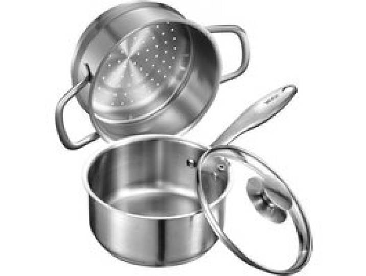 VEVOR Kochtopf Großraumtopf 1,42 L mit Glasdeckel & Dampfschicht, Suppentopf Gemüsetopf mit ergonomischem Griff, Milchtopf aus Edelstahl Gemüsetopf Silber spülmaschinengeeignete Soßentopf