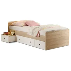 BEGABINO Kojenbett Wiki 90 x 200 cm Holzoptik Braun Eiche Sonoma