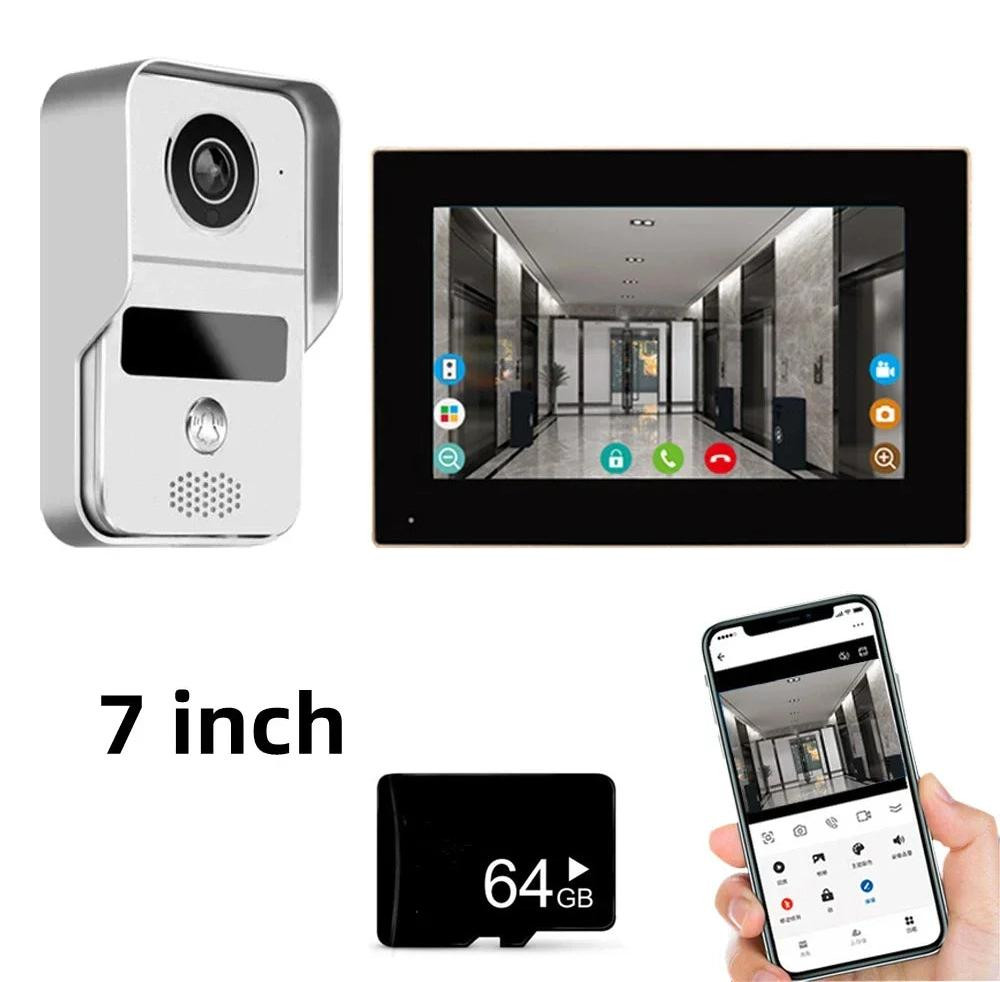 Selius Slimme Video Deurbel met 7 Inch Touchscreen en Draadloze Intercom