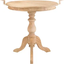 DELUKE Beistelltisch VILMA rund 70x70x76cm, Holz, Natura Kleiner Tisch Couchtisch für Wohnzimmer