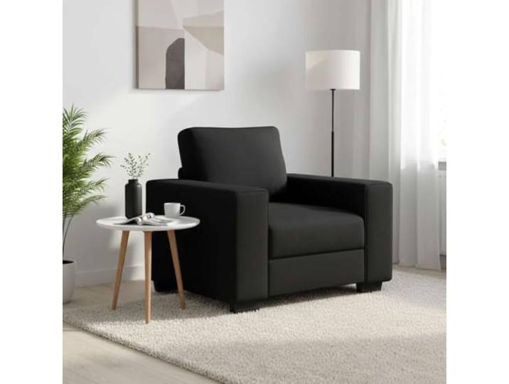 HEFZGDB Sessel Schwarz 60 cm Stoff Polstersessel mit Breiten Armlehnen und robustem Holz Metall Gestell, weiches strapazierfähiges Polyestergewebe für höchsten Komfort, vielseitig