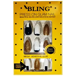 Kunstnägel, Tipsy BLING - Glamour, Typ VII