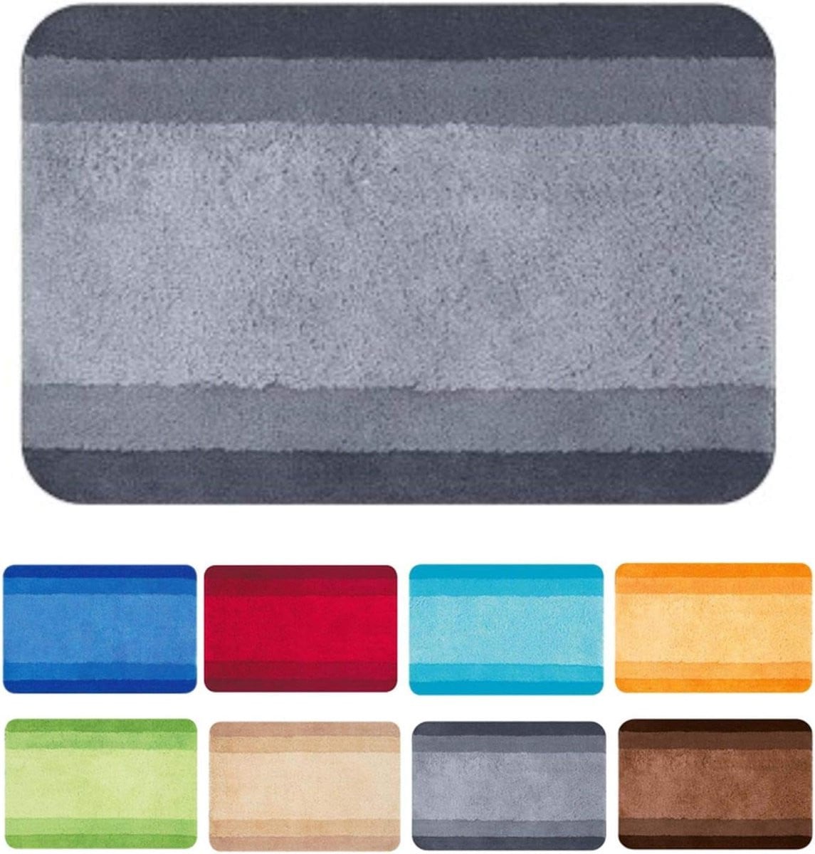 Zachte hoogpolige antislip badmat voor volwassenen in diverse kleuren