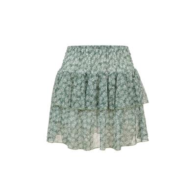 Minirock CLOUD 5IVE "CLOUD 5IVE Tiered Skirt", Damen, Gr. XS, grün, 100% Polyester, normal, Röcke Minirock