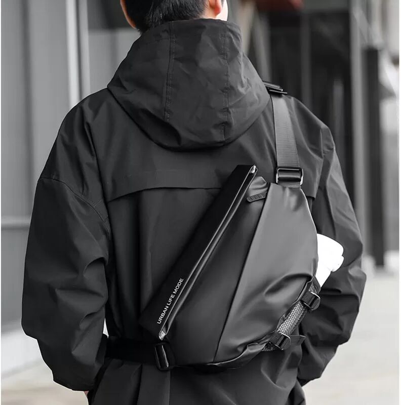 INF Magnetische Umhängetasche   Wasserdichte Crossbody-Brusttasche Schwarz
