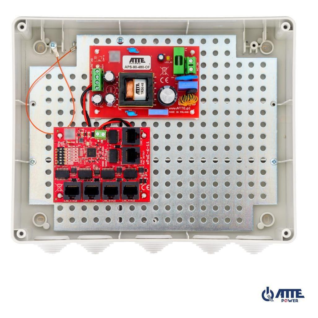 Atte Zestaw do 5 kamer IP-Switch PoE 5P+1UP IP-5-11-L3 (5 Ports) (21309)
