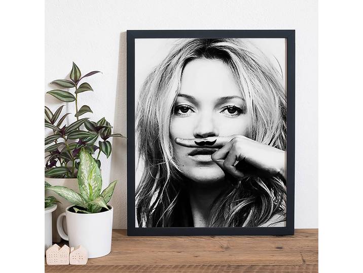 Bild Kate Moss II Rahmen: Massivholz Buche, lackiert Abdeckung: Plexiglas Multicolor 42 x 52cm