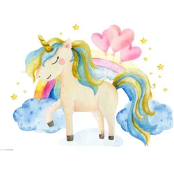 CoverYourDesk, Unterlage, Schreibtischunterlage Einhorn in den Wolken