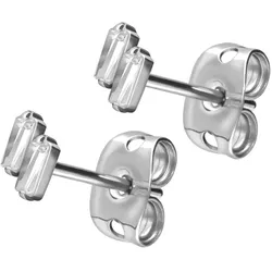 Titan Ohrstecker 2 EINGEFASSTE KRISTALLRECHTECKE