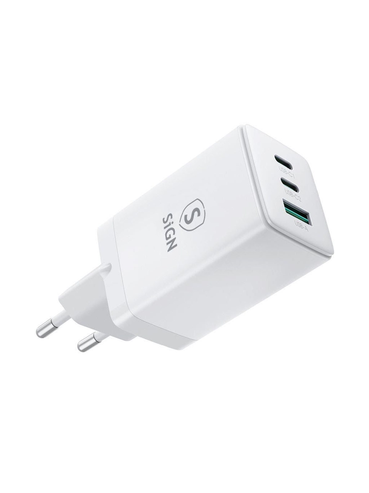 SiGN GaN Ultra 65W 2xUSB-C & 1xUSB-A Fast Charger - White
