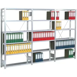 PROREGAL Büro-Fachbodenregal FALKE Stecksystem | Grundregal | HxBxT 232x128x60cm | 7 Stahlfachboden | Einseitig nutzbar | Verzinkt