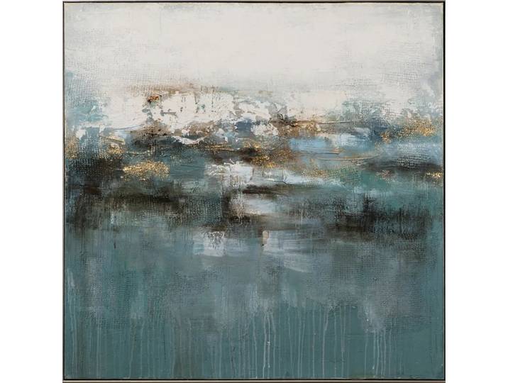 Bild mit Rahmen Arte-Frame, Alldecor, off-white/petrol/silber