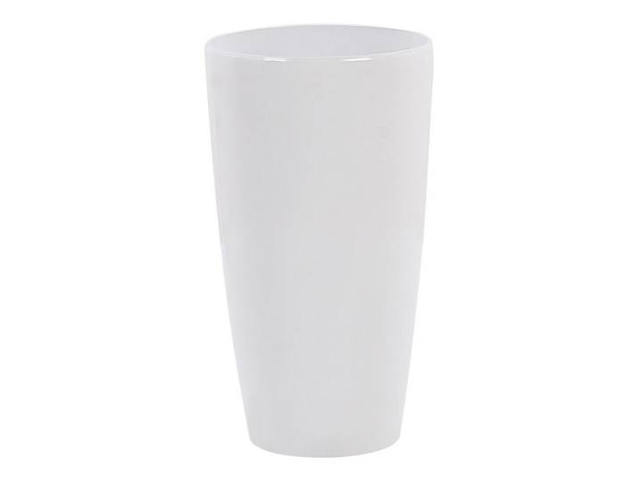 Beliani Blumentopf weiß rund 40/40/75 cm Tseria, Weiß, Stein, 75 cm, Dekoration, Blumen & Blumentöpfe, Übertöpfe