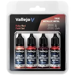 Vallejo True Metallix Metal PAINT SET Ruby Red