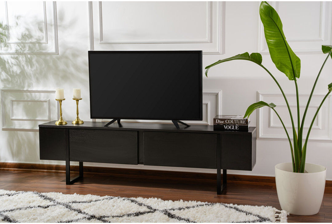17 Stories Teiah TV Stand Black/Black 75"