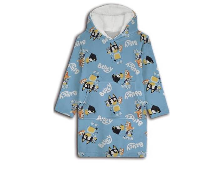 Aymax BLUEY poncho/geruite trui voor kinderen, Blauw, Eén maat