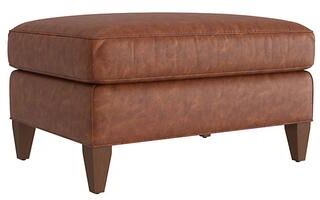 Cameron Leather Ottoman - Tobacco Leather, Tobacco Sierra - Ballard Designs