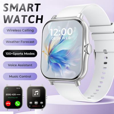 Inspire Daily Merch Waterproof Smartwatch BT Call HD Screen Sports Fashion Bracelet Health Sleep Monitoring For Kids Women Men silicone Silver