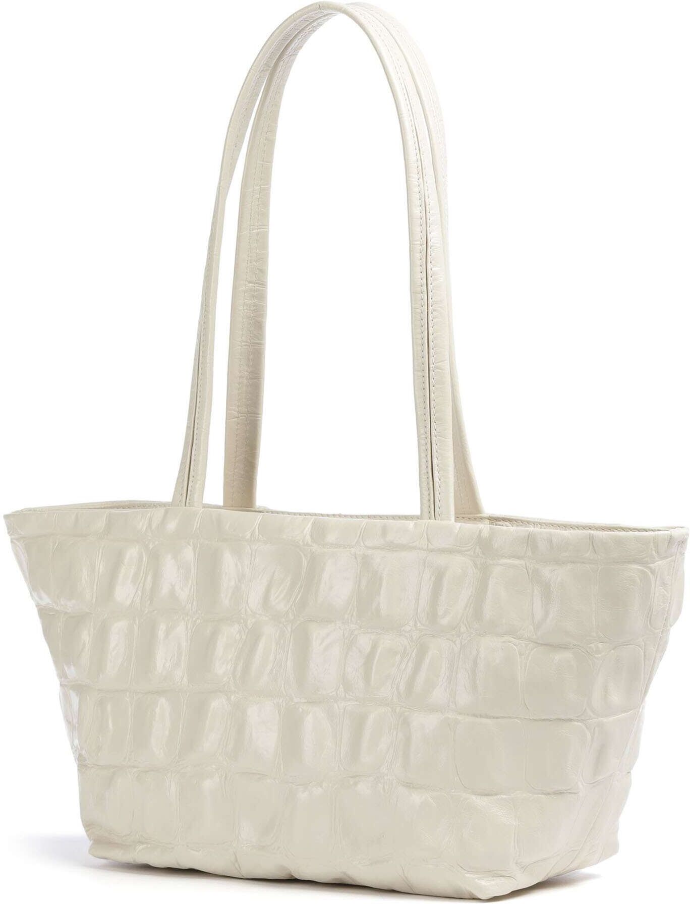 Abro Maxi Cocco Alba Schultertasche aus Leder, weiß