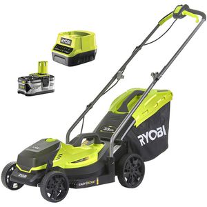 Ryobi Rasenmäher RLM18X33B40 ONE+, Akku, 18V / 4 Ah, mit Akku, Ladegerät & Fangkorb 35 Liter