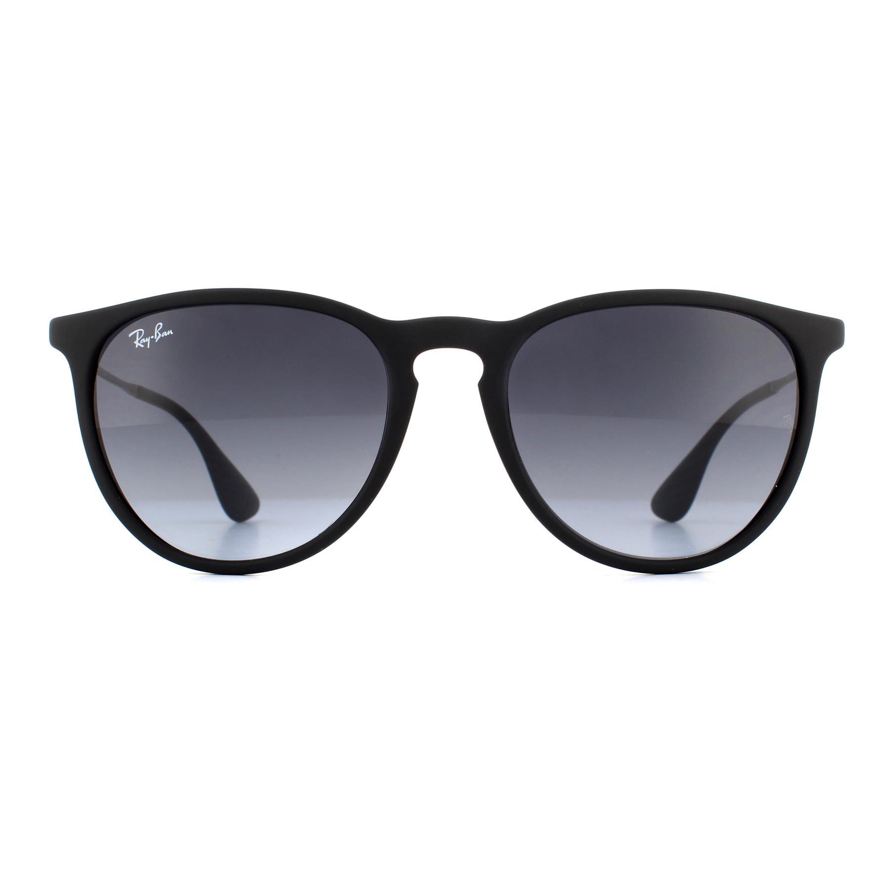 Ray-ban round dames rubberised zwart grijze gradiënt zonnebril