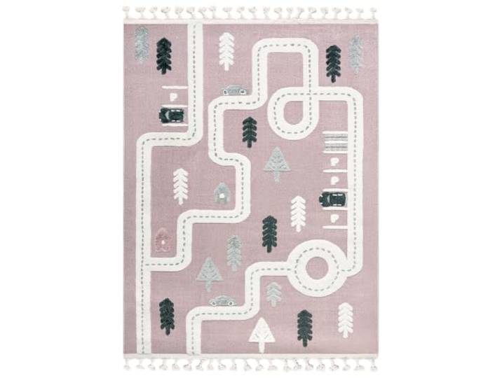Mazovia Spielteppich Kinderzimmer 140x200cm Weiß Schwarz Straßen Mittelflor Kinderteppich Mädchen Pflegeleicht Allergikerfreundlich Tierfreundlich Saugrobotergeeignet Fußbodenheizungsgeeignet Dekorativ