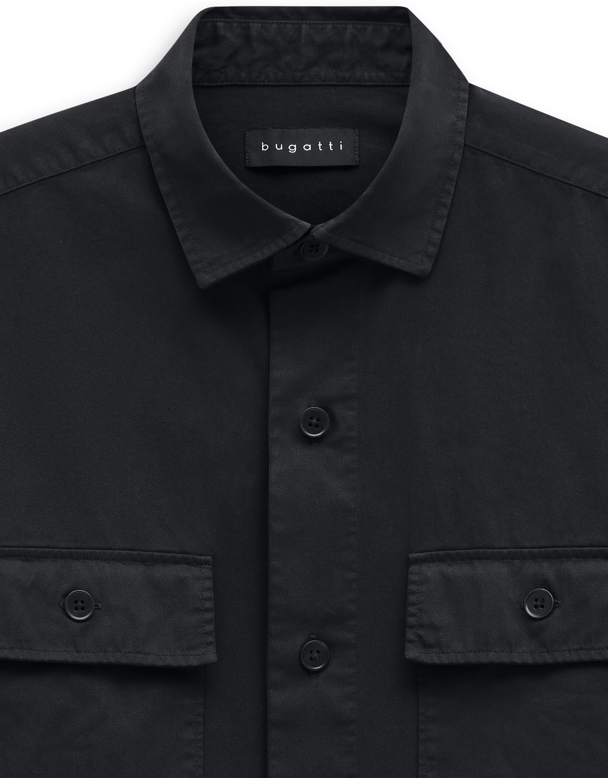 Langarmhemd BUGATTI "Regular Fit", Herren, Gr. S, Normalgrößen, schwarz (390, marine), 100% Baumwolle, unifarben, regular fit, Hemden Langarmhemd, Regular Fit Overshirt Baumwolle