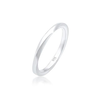 Silberring ELLI "Ring Gedreht Trend Basic 925er Silber" Gr. 54, silber, Fingerringe, Damen, 54, Silber 925 (Sterlingsilber), Silberring