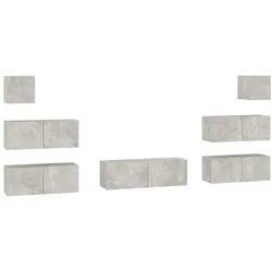 vidaXL 7-tlg. TV-Schrank-Set Betongrau Holzwerkstoff