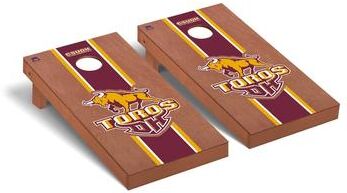 Skip's Garage California State Dominguez Hill Toros Rosewood Cornhole Board Set