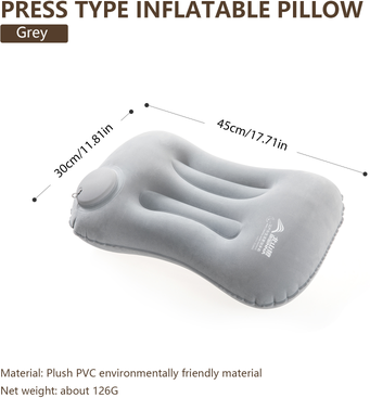 Perfect Picks Market Ultralight Inflatable Camping Pillow For Travel Hiking And Neck Support grey